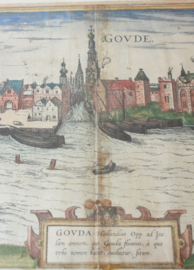 Antieke gravure van Gouda 1581