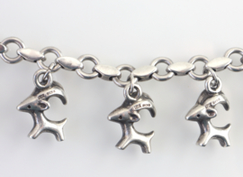 Zilveren armband gemzen S.J. Rose & Son, 1988/1995