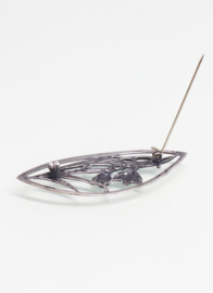 Zilveren broche sneeuwklokjes