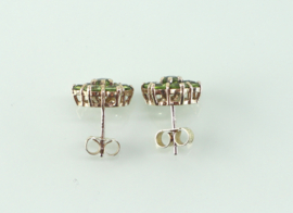 Vintage Engelse gouden oorknoppen bloem peridot
