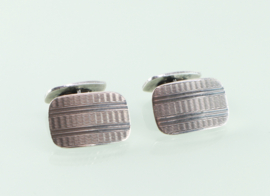 Vintage zilveren manchetknopen guilloche ca. 1935