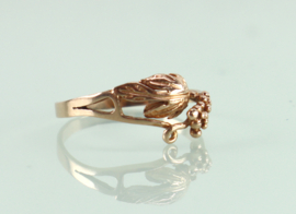 Vintage roségouden ring met wijnrank