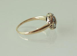 Antieke roségouden ring met roosdiamanten