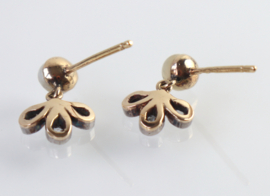 Antieke gouden oorknoppen parel en diamant