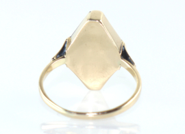 Antieke Art Deco gouden ring met onyx en diamant