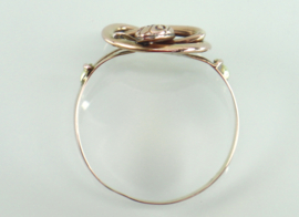 Antieke Franse gouden ring slang met granaat