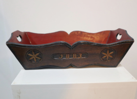 Beschilderde antieke bestekbak 1883