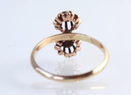 Antieke roségouden ring met roosdiamanten