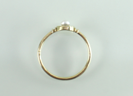 Antieke 18 karaat gouden ring parel