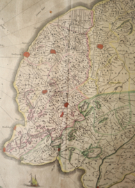 Antieke kaart Friesland Hondius, 17e eeuw
