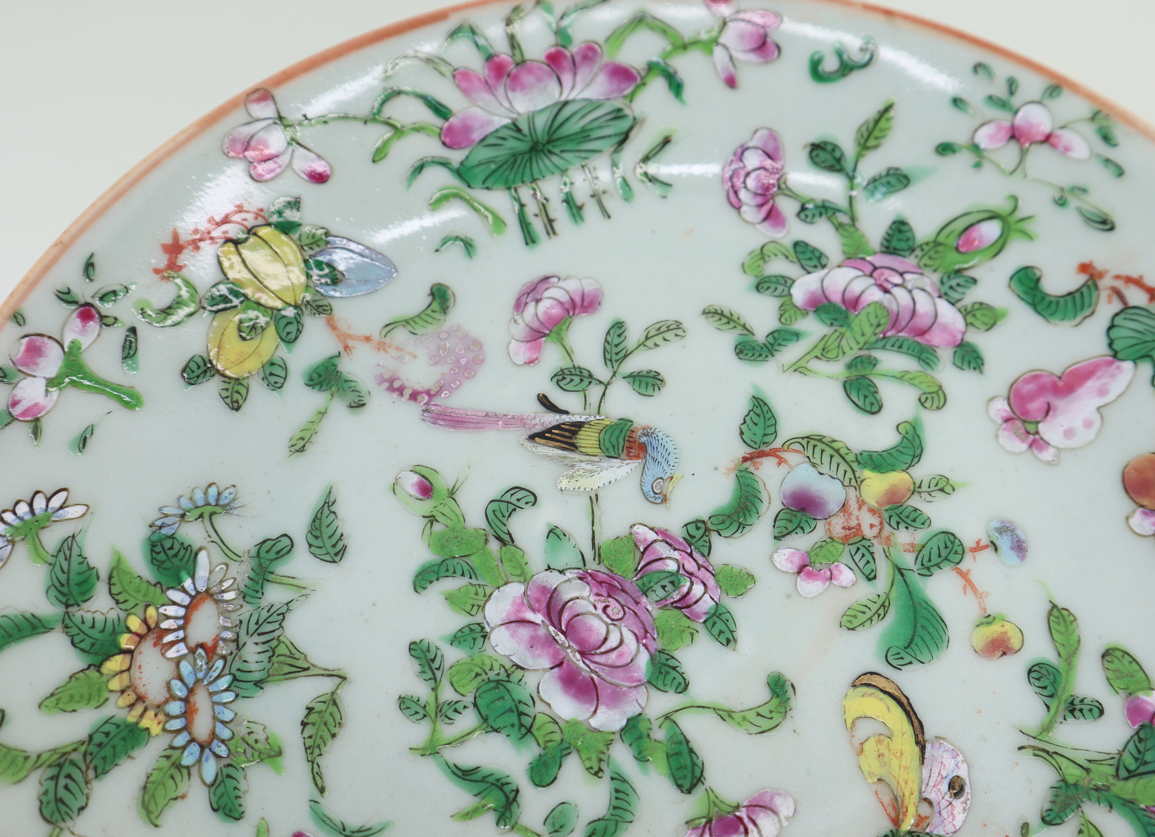Set Chinese Celadon borden, 19e eeuw
