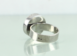 Vintage zilveren ring met streep-agaat