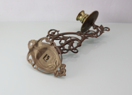 Set Jugendstil pianokandelaars, wandkandelaars