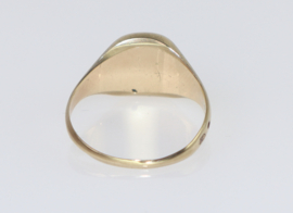 Vintage gouden ring, zegelring, met heliotroop