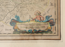 Antieke kaart Friesland Hondius, 17e eeuw