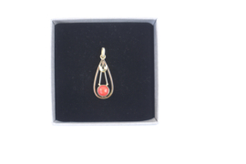 Vintage gouden hanger bloedkoraal, jaren ‘60