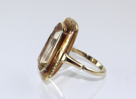 Vintage gouden ring met grote citrien