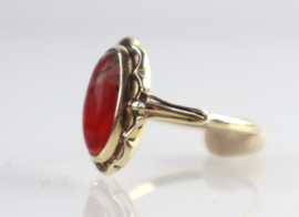Vintage gouden ring met mosagaat