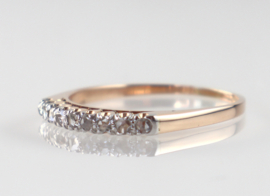 Antieke gouden Art Deco rijring met roosdiamanten