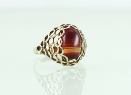 Bijzondere vintage gouden ring agaat