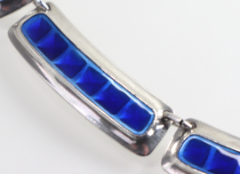 Prachtig collier blauw email Albert Scharning, jaren ‘30