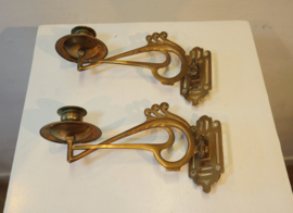Set Jugendstil pianokandelaars