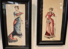 10 antieke modeprenten 19e eeuw