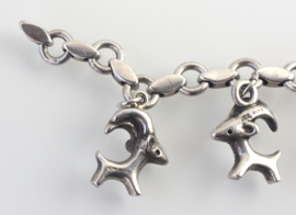 Zilveren armband gemzen S.J. Rose & Son, 1988/1995