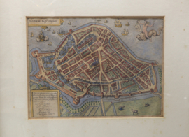 Antieke gravure stadsplattegrond Hoorn 17e eeuw