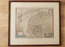 Antieke kaart Friesland Hondius, 17e eeuw