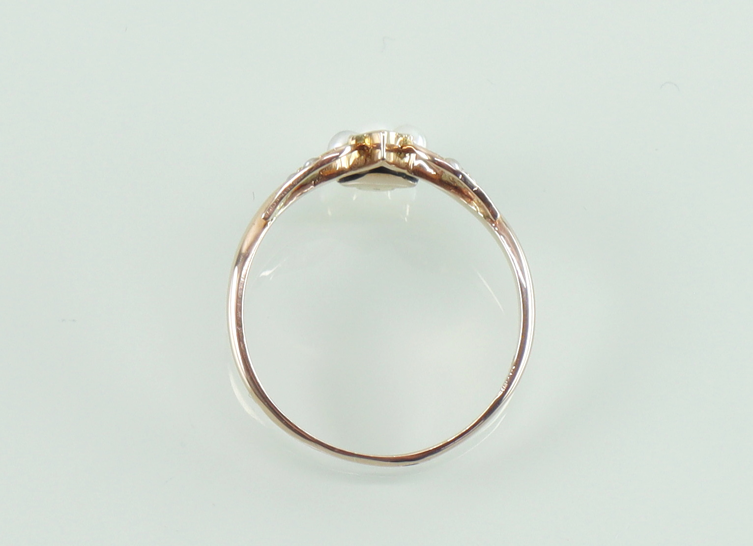 Antieke Art Nouveau gouden ring parels smaragd