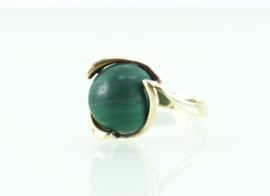 Vintage gouden ring met malachiet