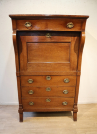 Antieke Hollandse secretaire à abbatant