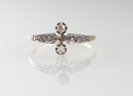 Antieke gouden ring met roosdiamanten