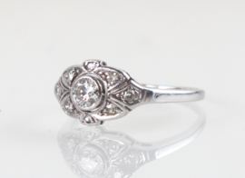 Antieke Art Deco witgouden ring met diamanten