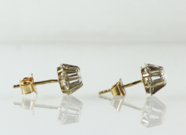 Antieke 18 karaat gouden oorbellen roosdiamant