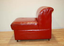 Vintage roodlederen fauteuil