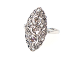 Antieke witgouden Art Deco ring met diamanten