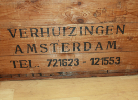 Vintage houten verhuiskist / transportkist