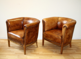 Set schaapslederen clubfauteuils