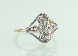 Antieke gouden ring oudslijpsel diamanten Art Deco