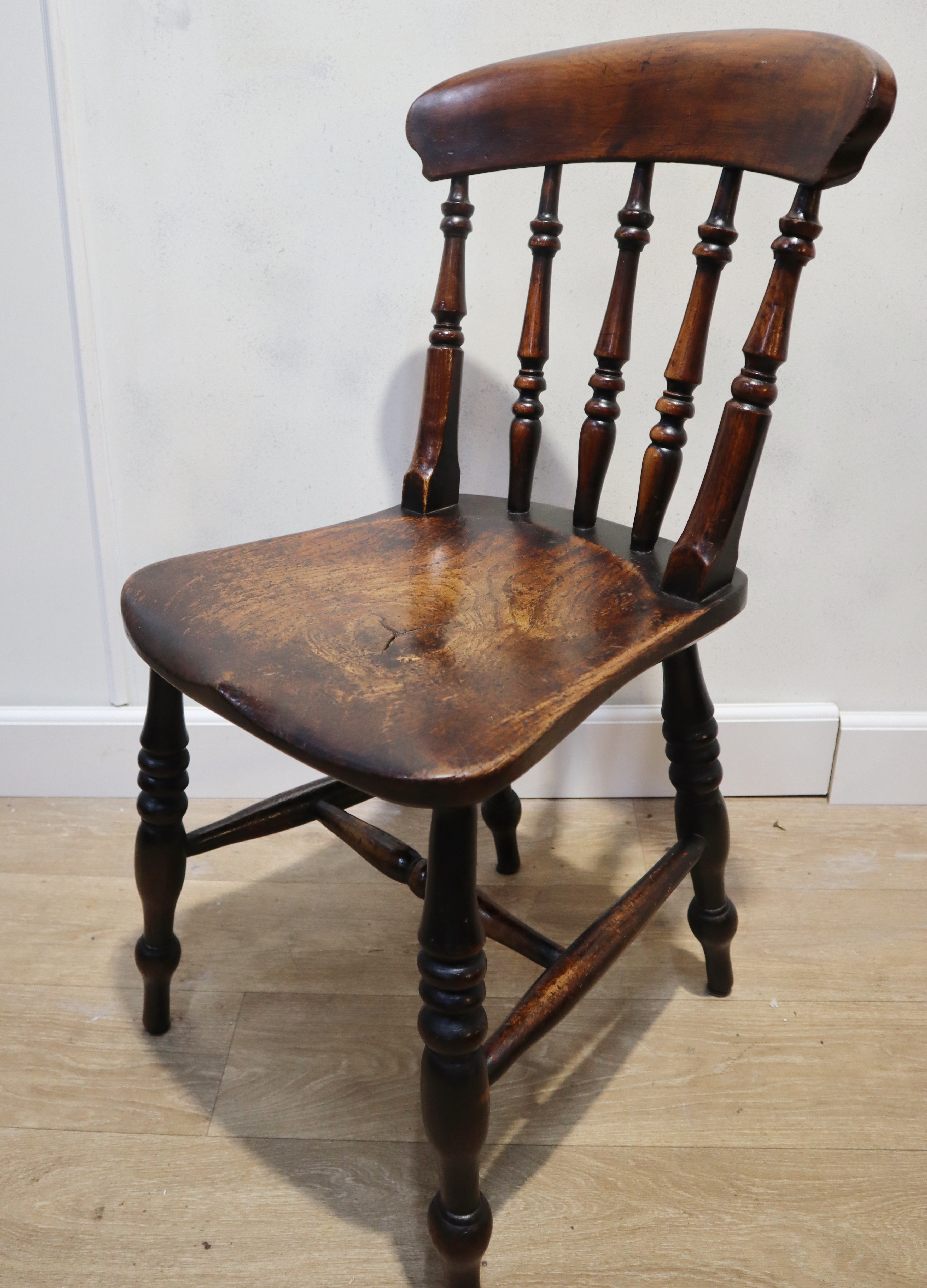 Set van 4 antieke Windsorstoelen