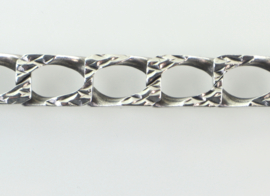 Vintage zilveren armband met bewerkte schakels
