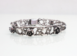 Zilveren armband met hangertje rozen Theodor Klotz (Teka) jaren ‘70