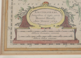 Antieke kaart Gelderland, Hondius 1629