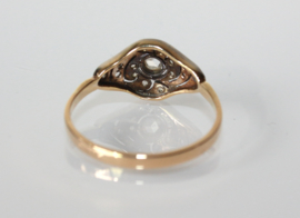 Antieke gouden Art Deco ring met roosdiamanten