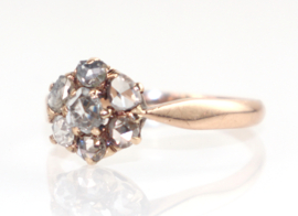 Antieke gouden ring met roosdiamanten