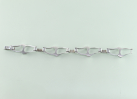 Vintage zilveren schakelarmband golvende schakels