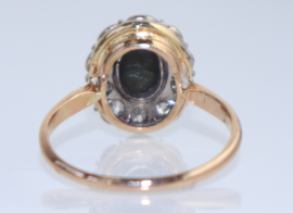 Antieke gouden ring met jade en diamanten, ca. 1920