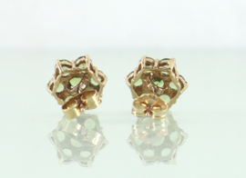 Vintage Engelse gouden oorknoppen bloem peridot